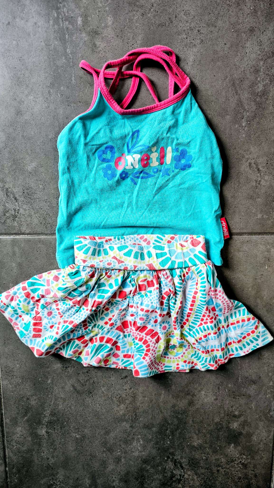 O’Neill Teal Tank & Print Skirt Set 95% Cotton (18 Months), Kids 18 Month (12-18M)