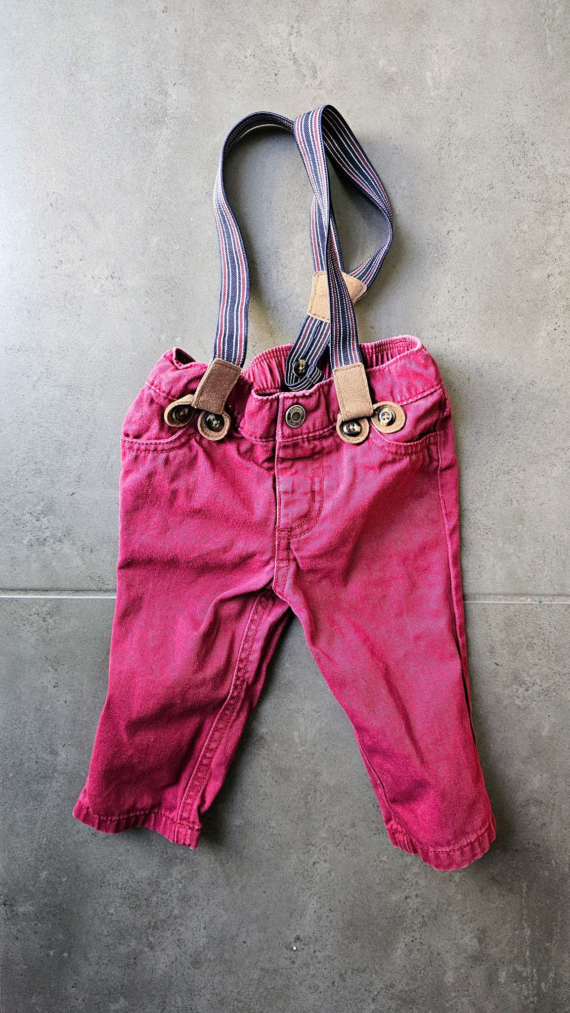 Carter’s Red Suspender Pants 100% Cotton (9 Months), Kids 9 Month (6-9M)