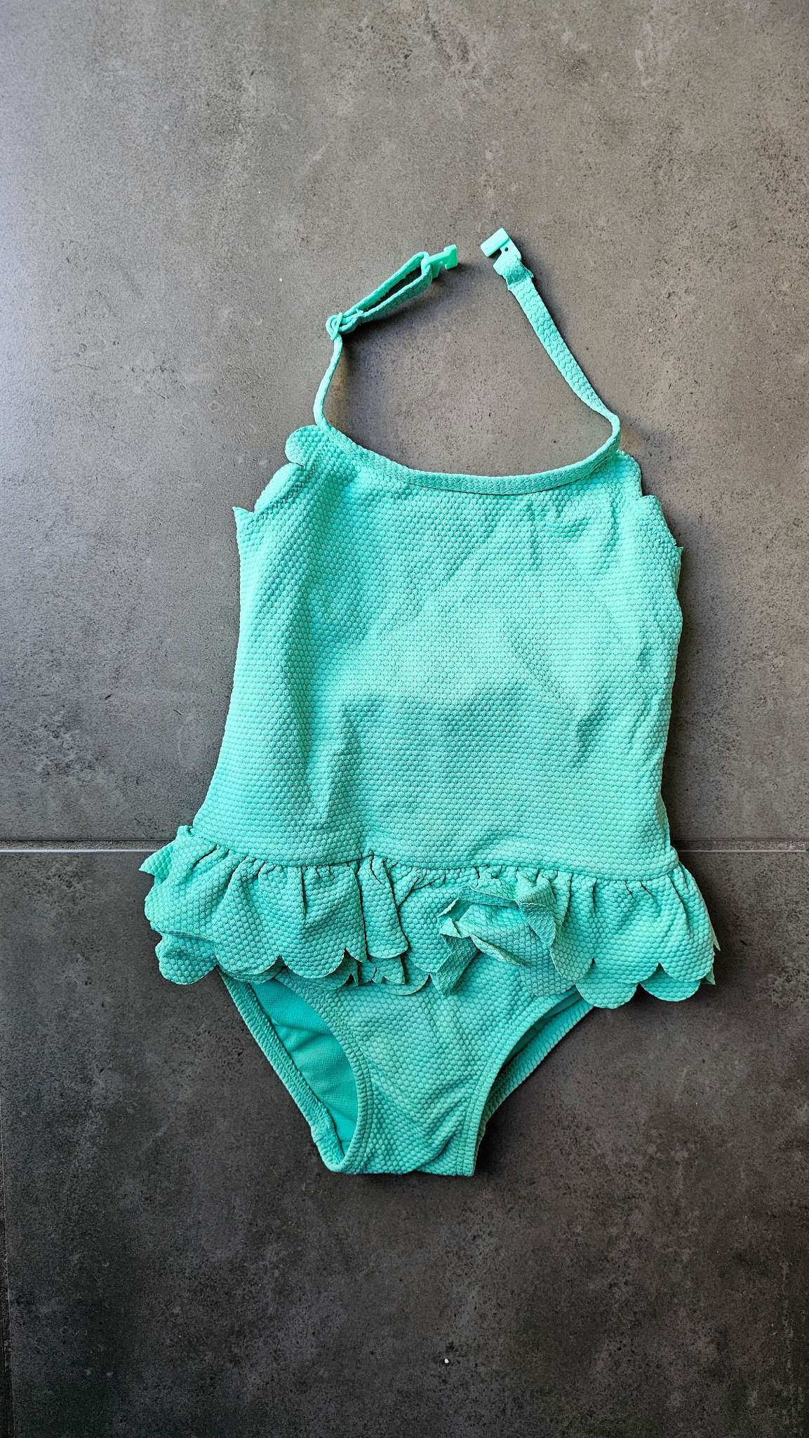 Next Mint Textured Ruffle Swimsuit (18 Months), Kids 18 Month (12-18M)