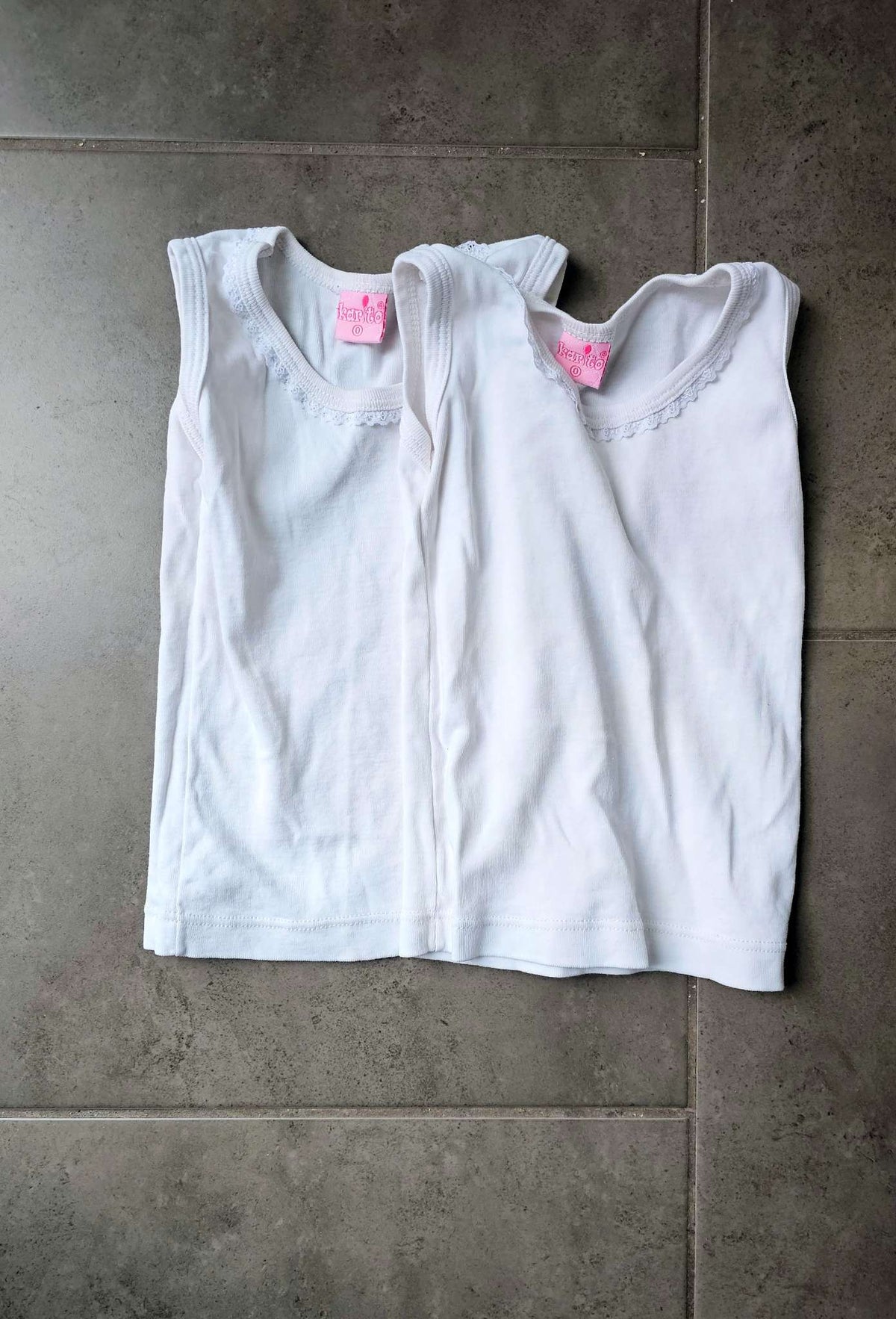 White Lace-Trim Undershirt Bundle (Size 3), Kids 3T