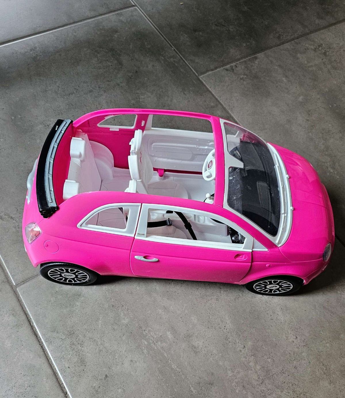 Barbie Pink Fiat 500 Convertible Car