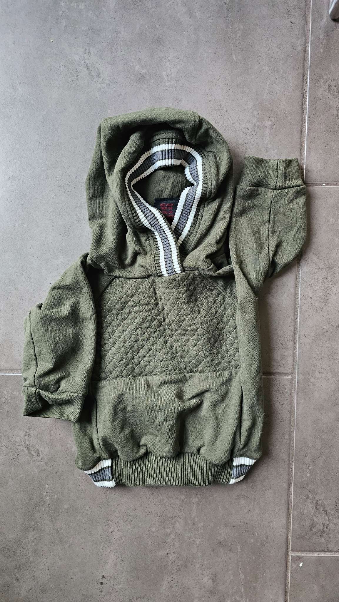 Fierce Frank Green Quilted Hoodie 95% Cotton (3–6 Months), Kids 3 Month (0-3M)