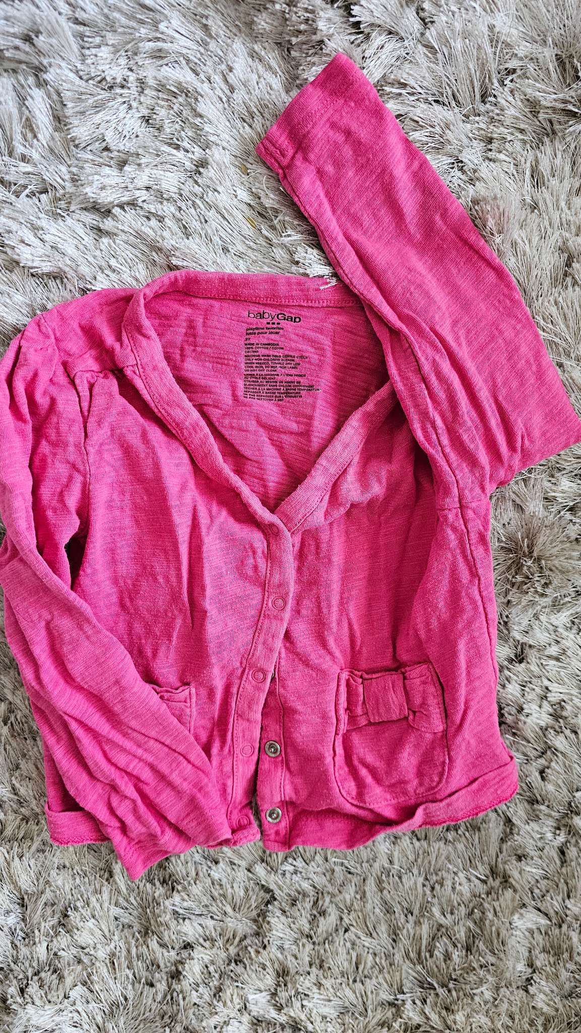 Gap Girls Pink Button Cardigan – size 3, Kids 3T