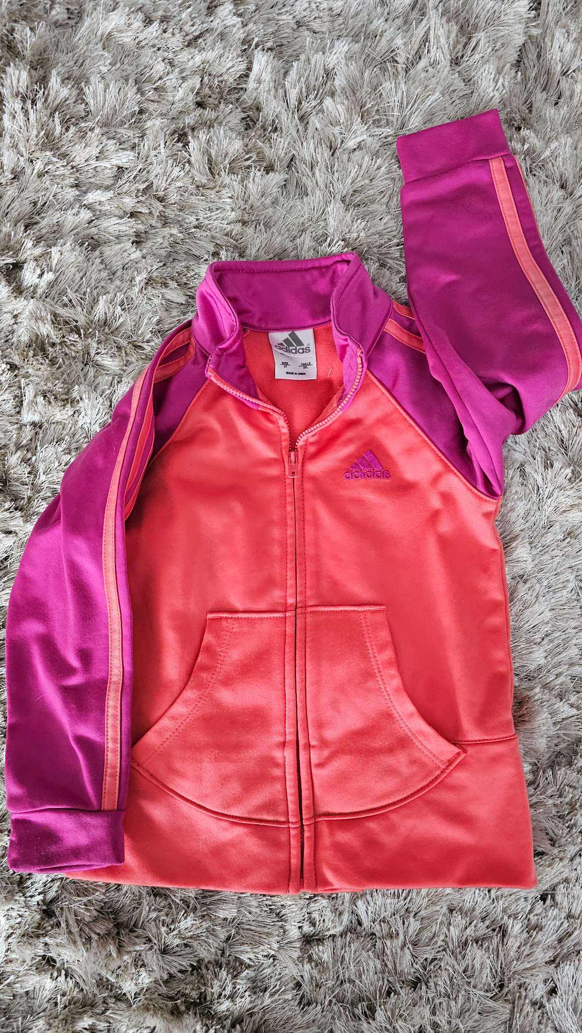 Adidas Girls Orange/Pink Track Jacket – size 3, Kids 3T