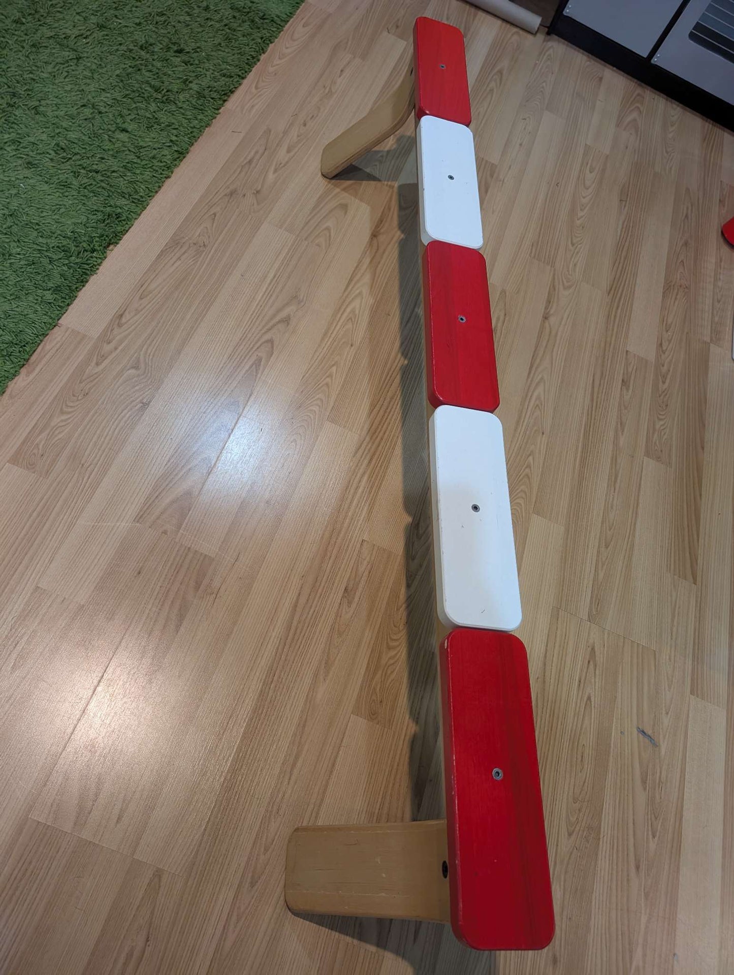 Wooden balance beam.