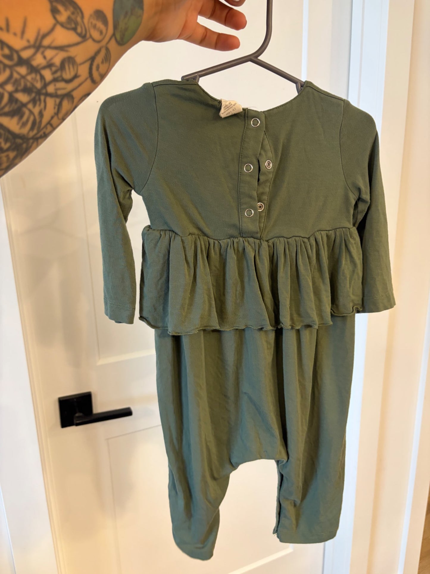 Kate Quinn bamboo romper, deep green, 12-18M, Kids 18 Month (12-18M)