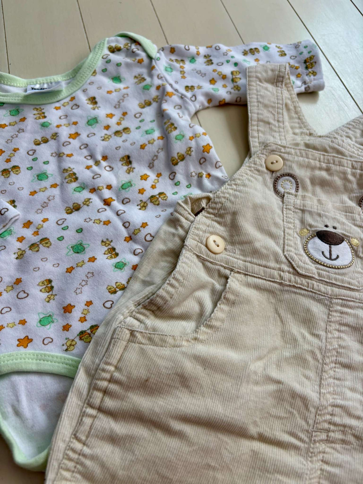 Teddy Bear Overalls Outfit, Kids 3 Month (0-3M)
