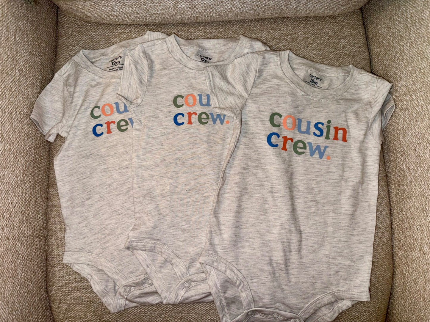 Cousin Crew Bodysuit Bundle, Kids 12 Month (9-12M)