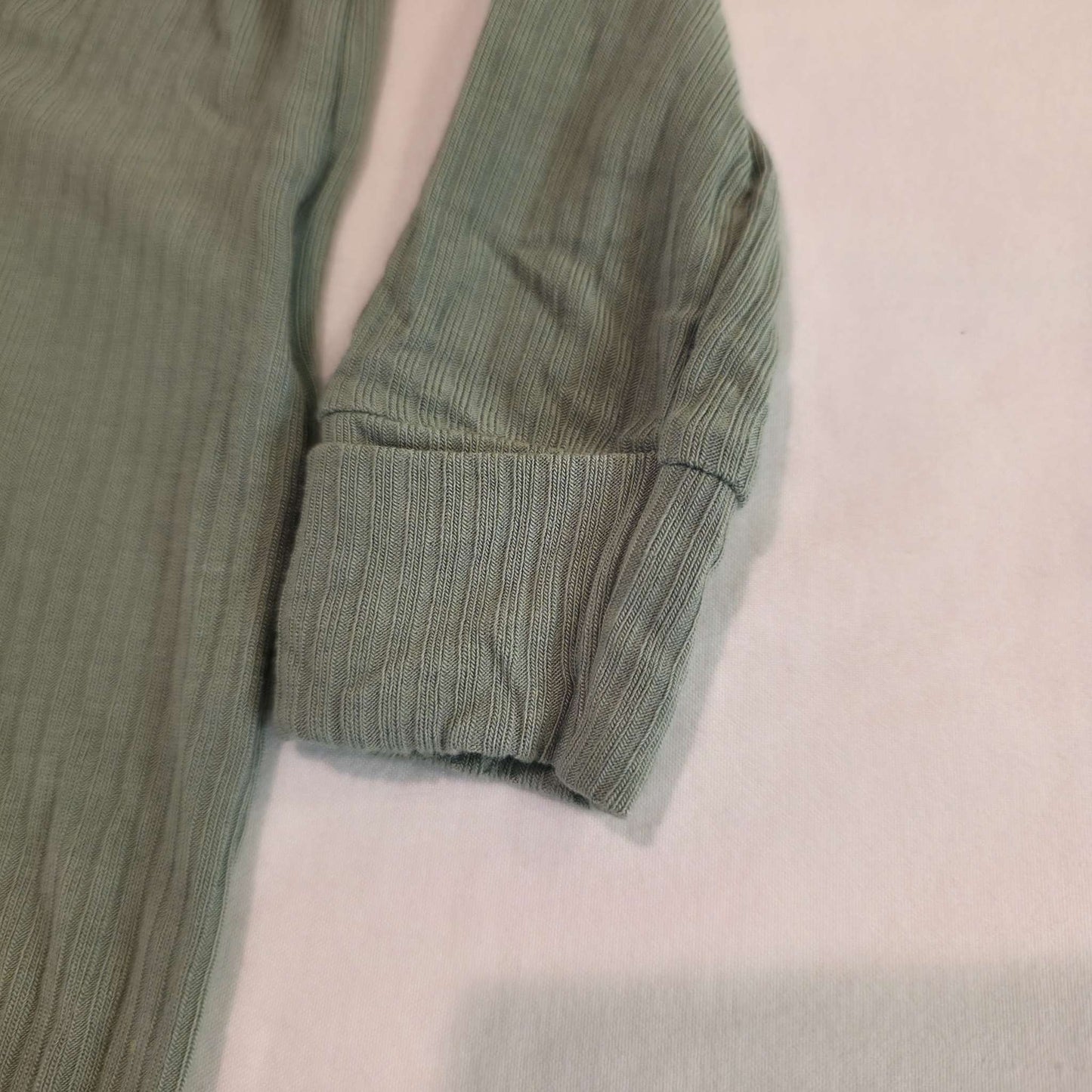 NB ribbed sage Carter's purley soft 2-Way Zip Sleeper and hat, Kids Newborn