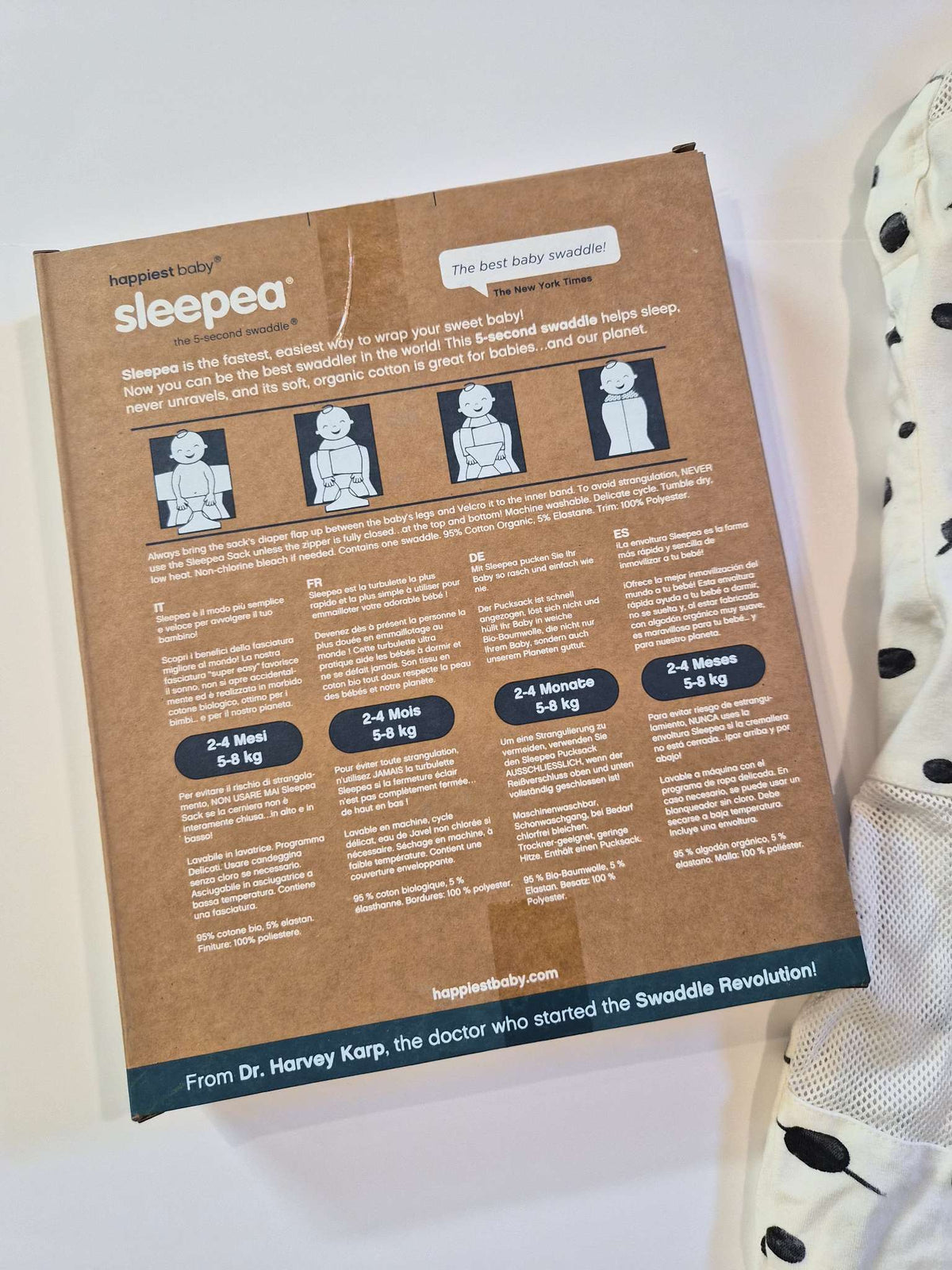 M Sleepea Happiest Baby Swaddle, 0-6 Months (Small)