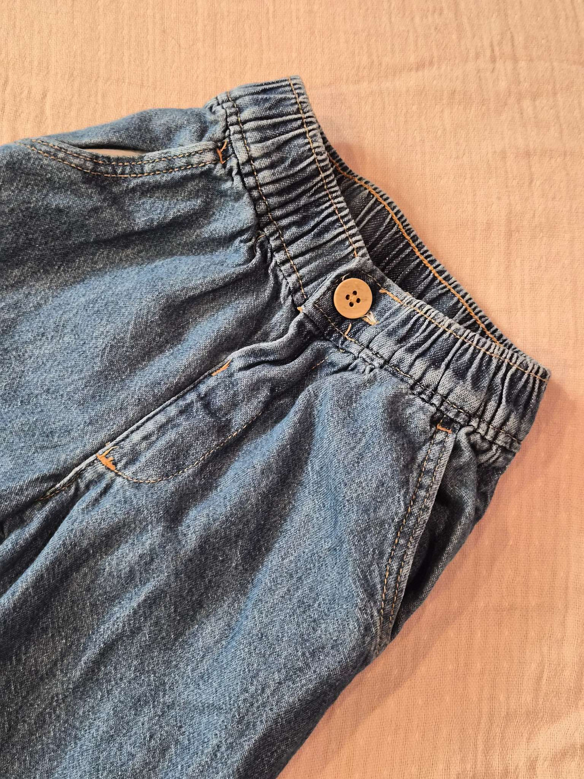 Size 4 (104 cm) - Zara Kids Elastic Waist Soft Denim Balloon Jeans, Kids 4/4T
