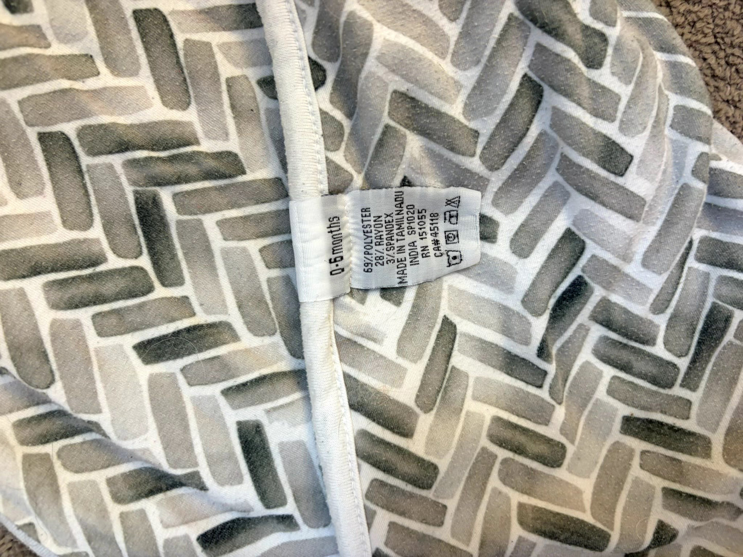 Copper Pearl 0-6 month sleep sack / sleep bag - grey pattern, 0-6 Months (Small)