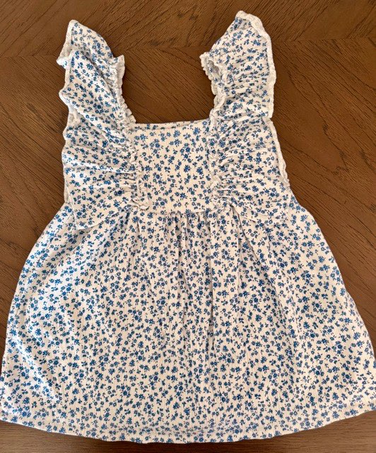 Blue Foral Ruffle dress, Kids 2T