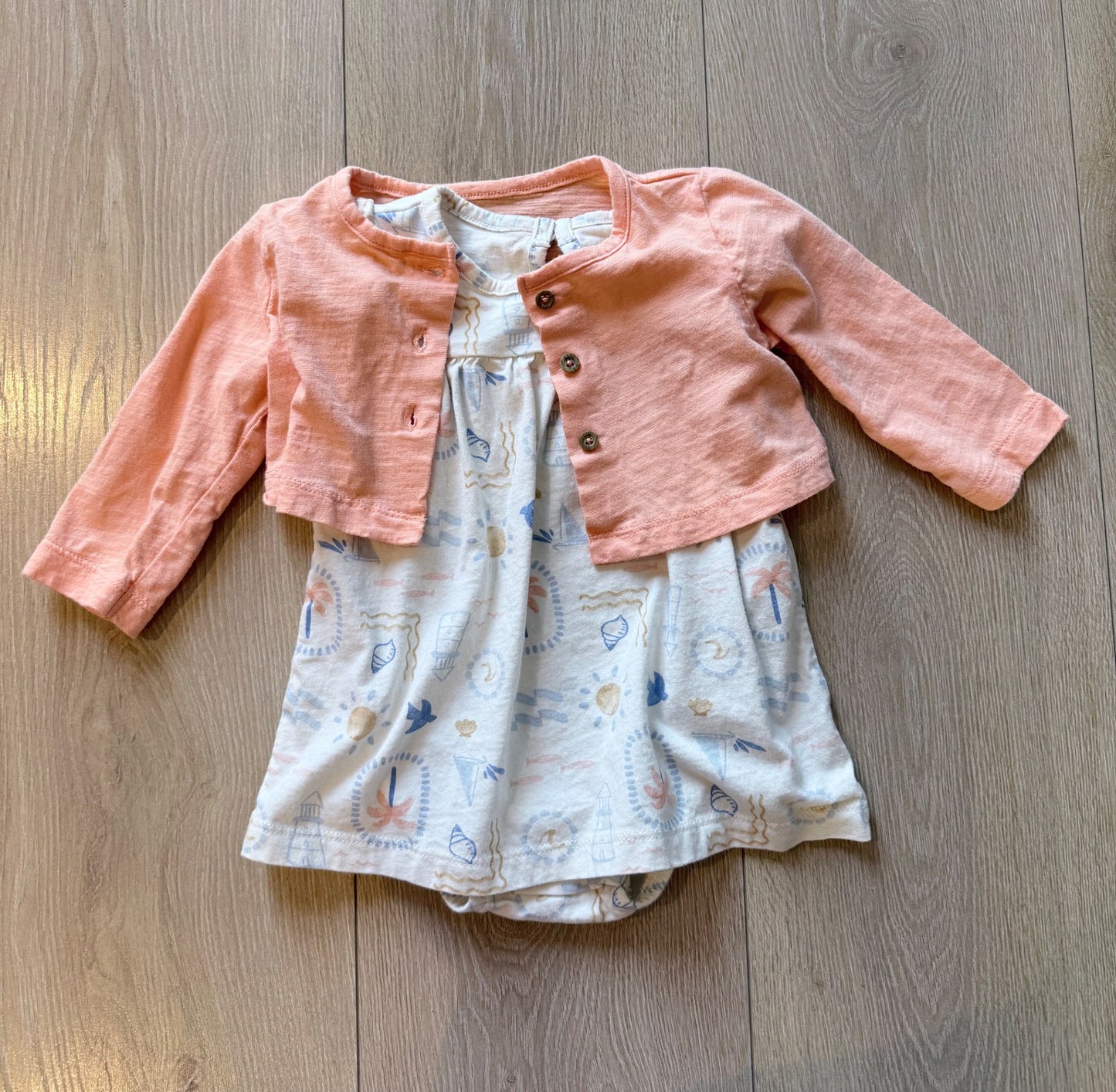 Baby Girl Sweater & Dress with Onesie , Kids 6 Month (3-6M)