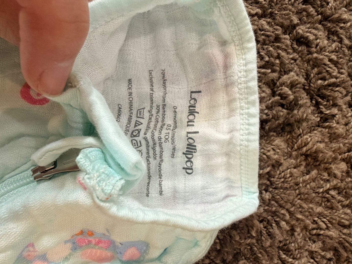 Loulou Lollipop Sleep Sack 0.5 TOG , 0-6 Months (Small)