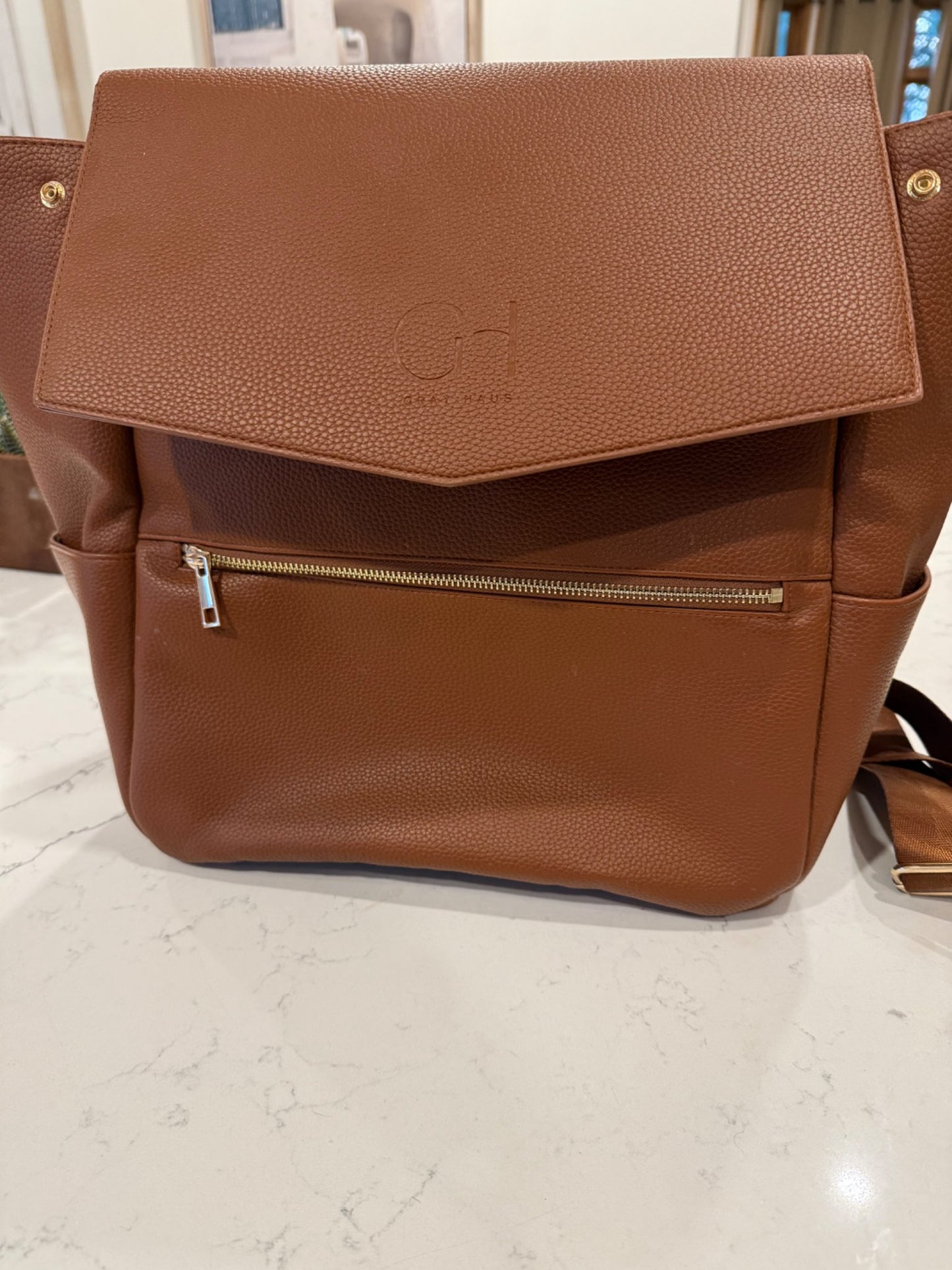 Gray Haus Diaper Bag Caramel MSRP $189