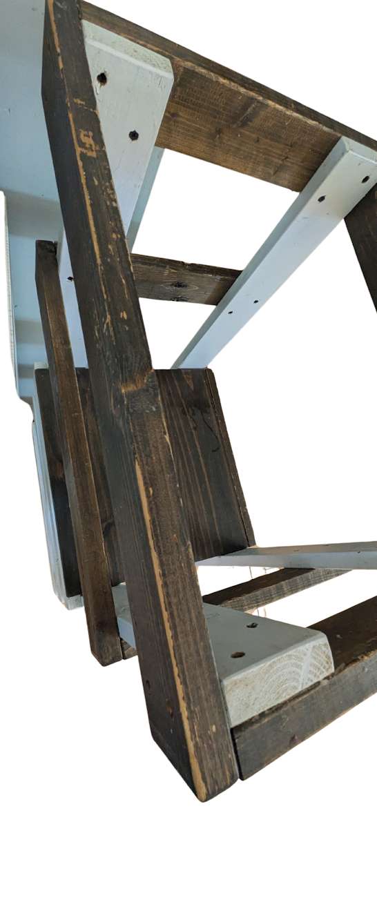 Custom Learning Tower - Dark Walnut and White