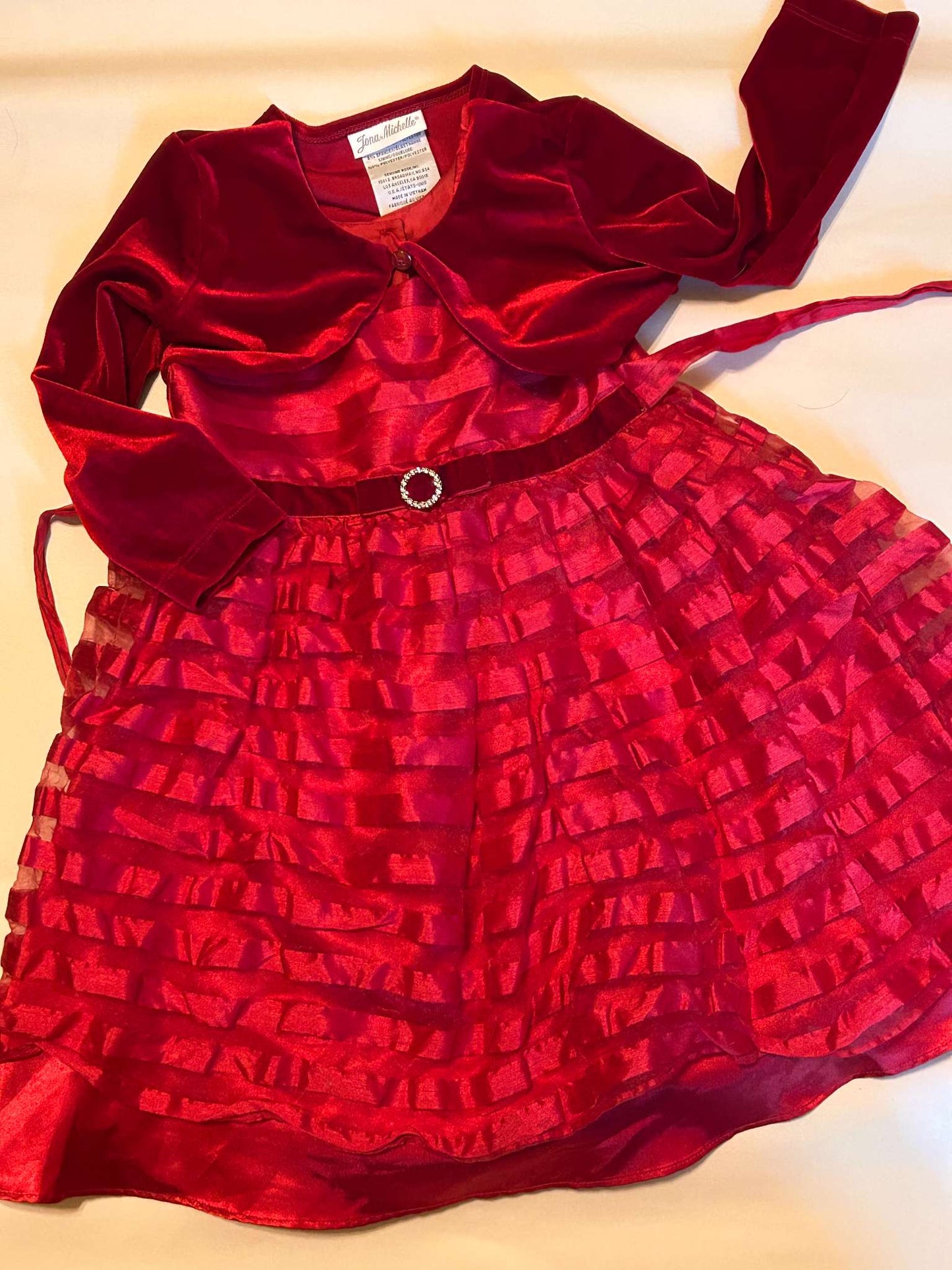 Red holiday dress 2-piece, Kids 4/4T