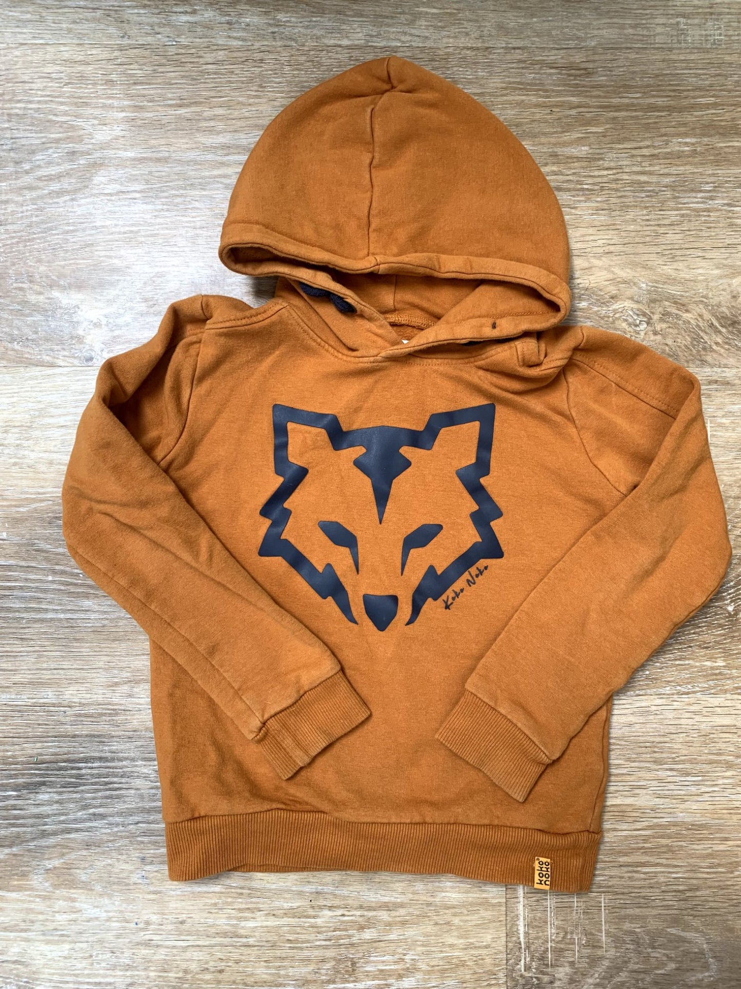 Koko Noko Burnt Orange- Fox Face Hoodie - size 5T, Kids 5/5T (extra small)