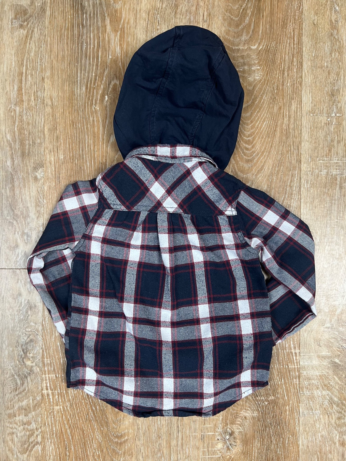 Navy Blue and Burgundy Plaid Shirt -size 5, Kids 5/5T