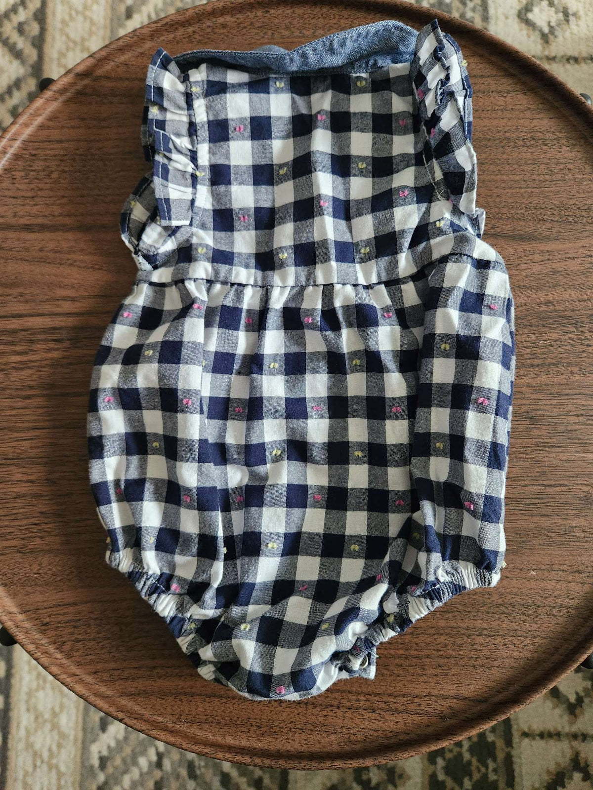 Penelope Mack Navy Plaid Onesie 3-6m, Kids 6 Month (3-6M)