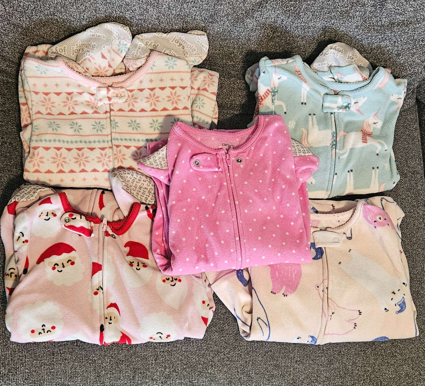 5 pk girls sleepers 4T/4, Kids 4/4T
