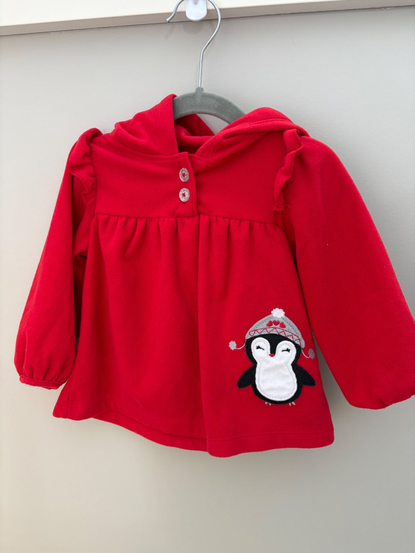 Soft red penguin sweater shirt, Kids 18 Month (12-18M)
