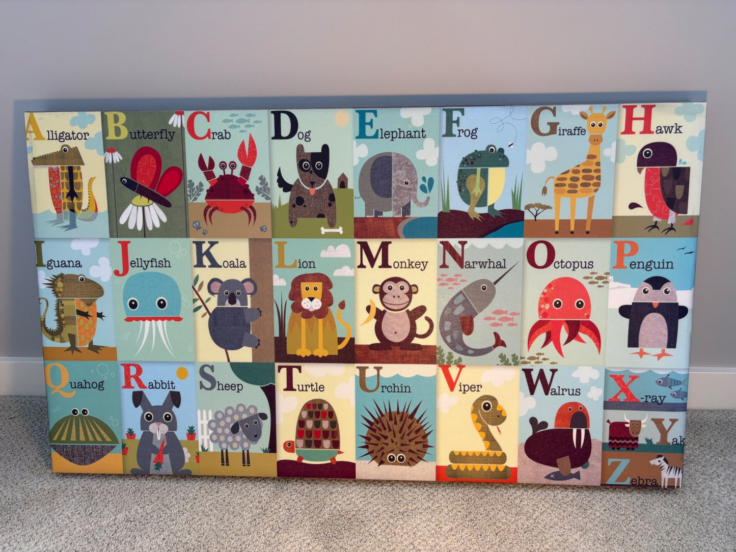 Alphabet animal wall hanging decor