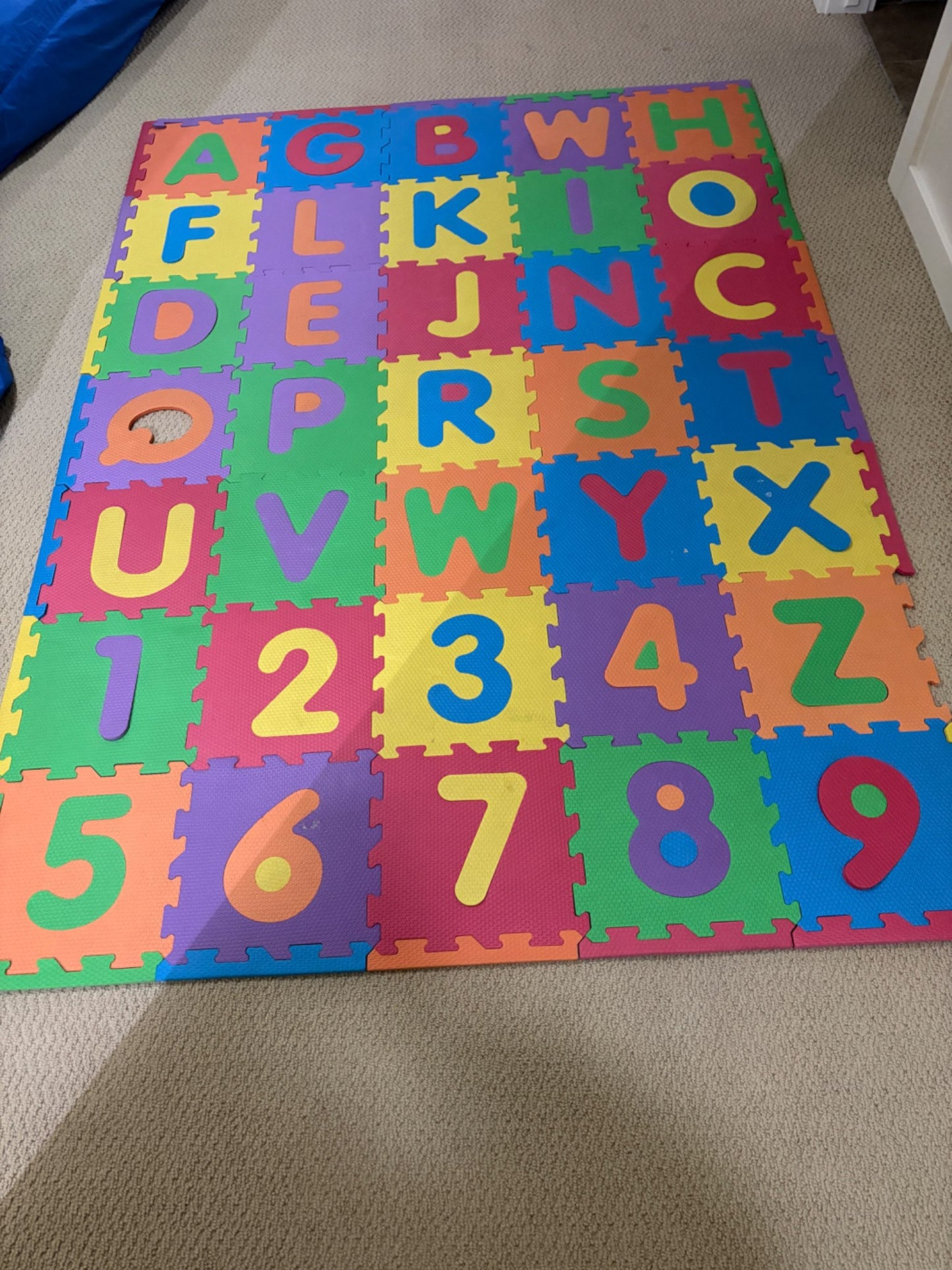 Large colorful foam alphabet mat