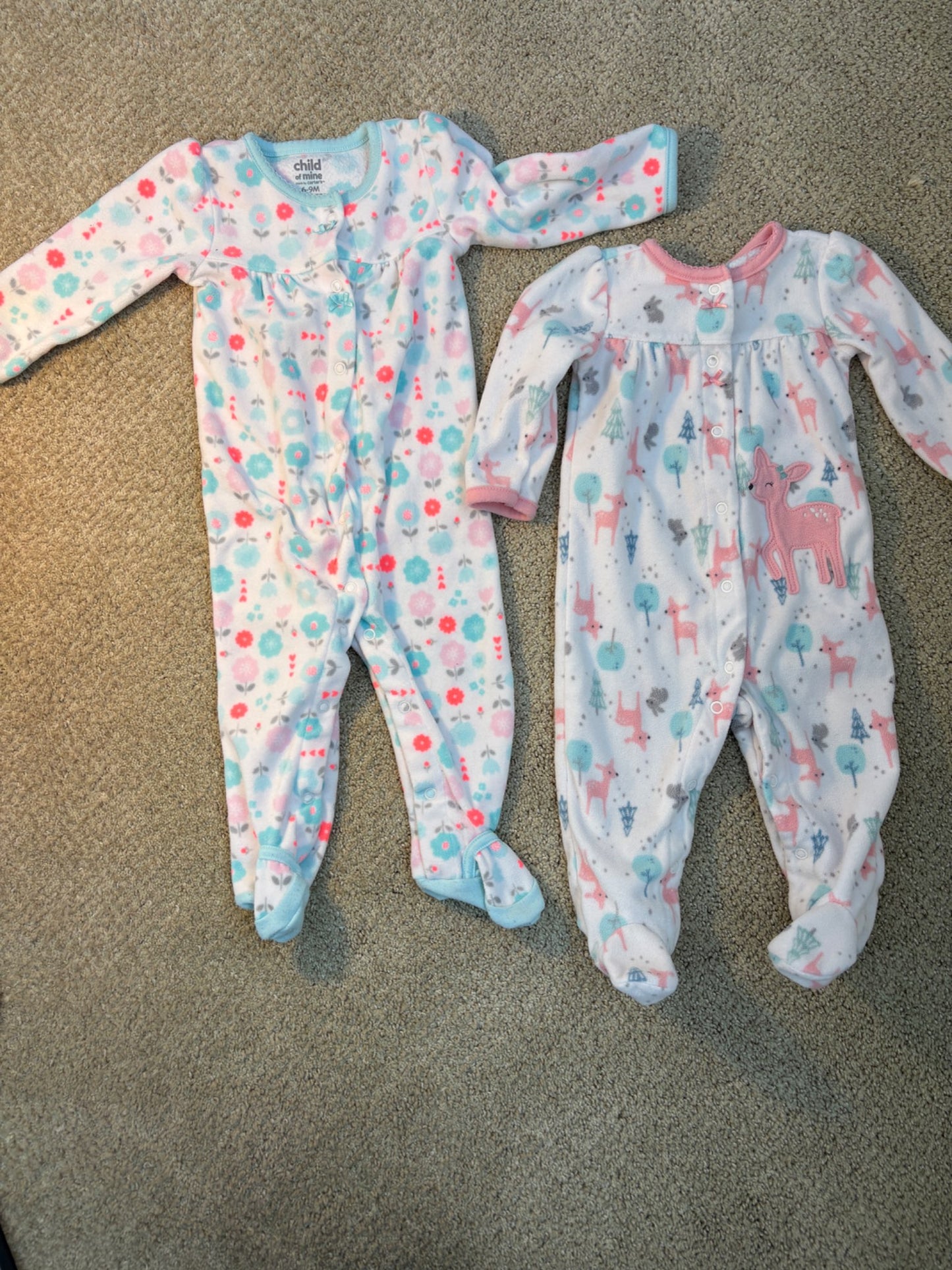 Fleece snap Pajamas 6-9 months , Kids 9 Month (6-9M)