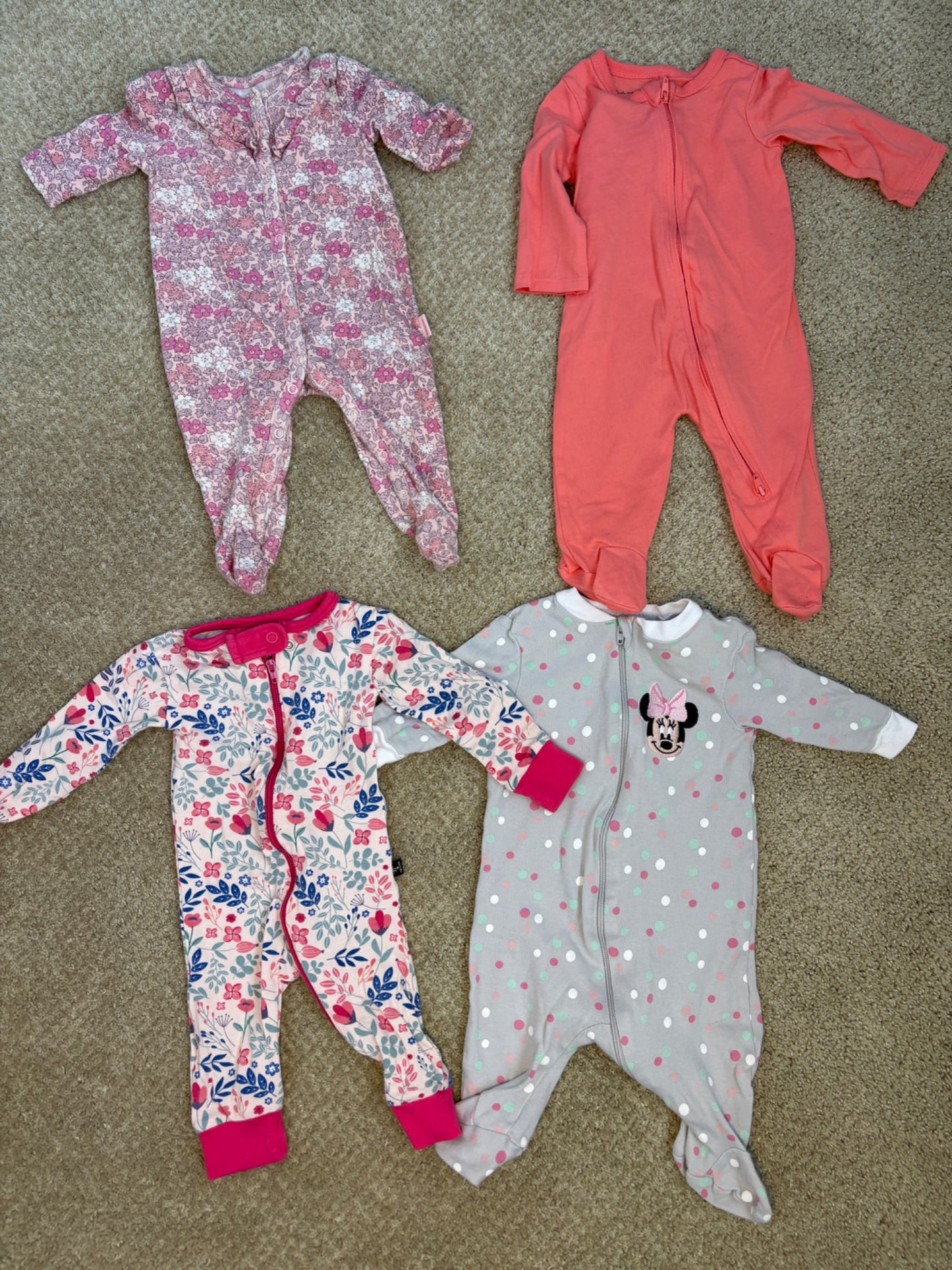 Bundle of four 0-3 month Pajamas , Kids 3 Month (0-3M)