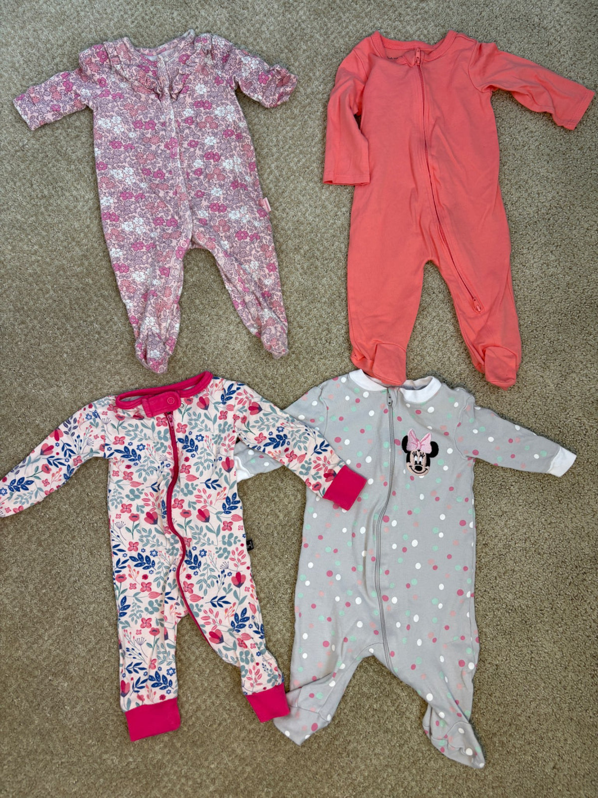 Bundle of four 0-3 month Pajamas , Kids 3 Month (0-3M)