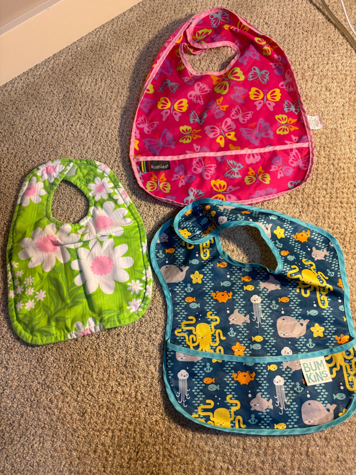 Bundle of 3 colorful bibs