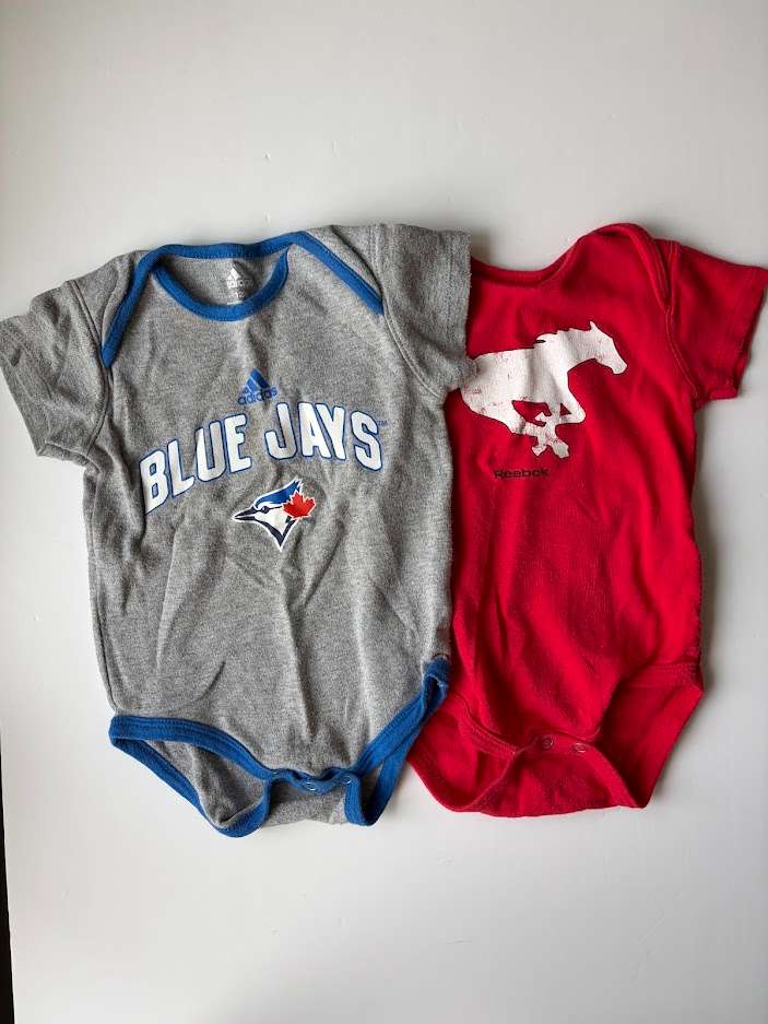 Infant Blue Jays and Stampeders Onesie 12m, Kids 12 Month (9-12M)