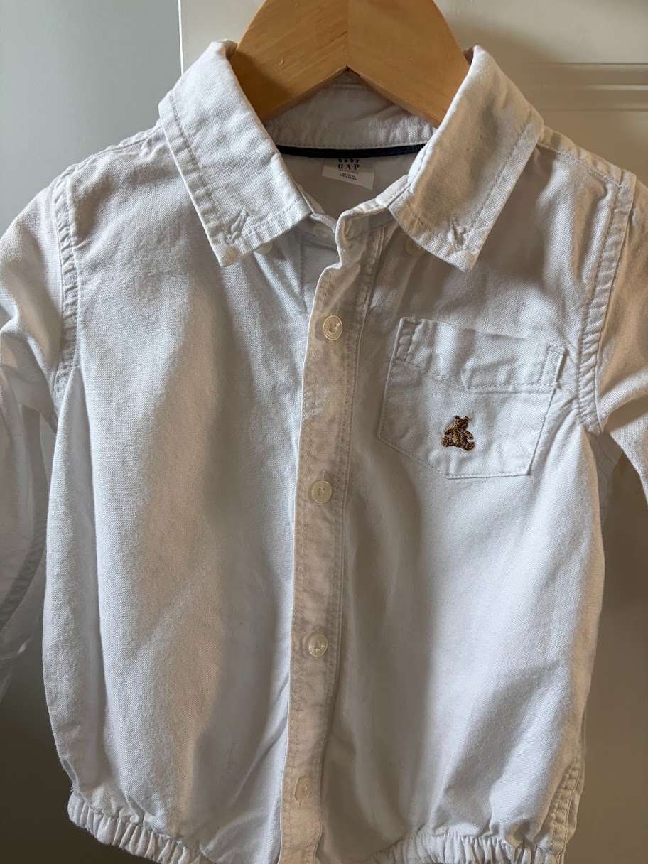 Baby Gap White Collared Bodysuit 18-24m, Kids 24 Month (18-24M)