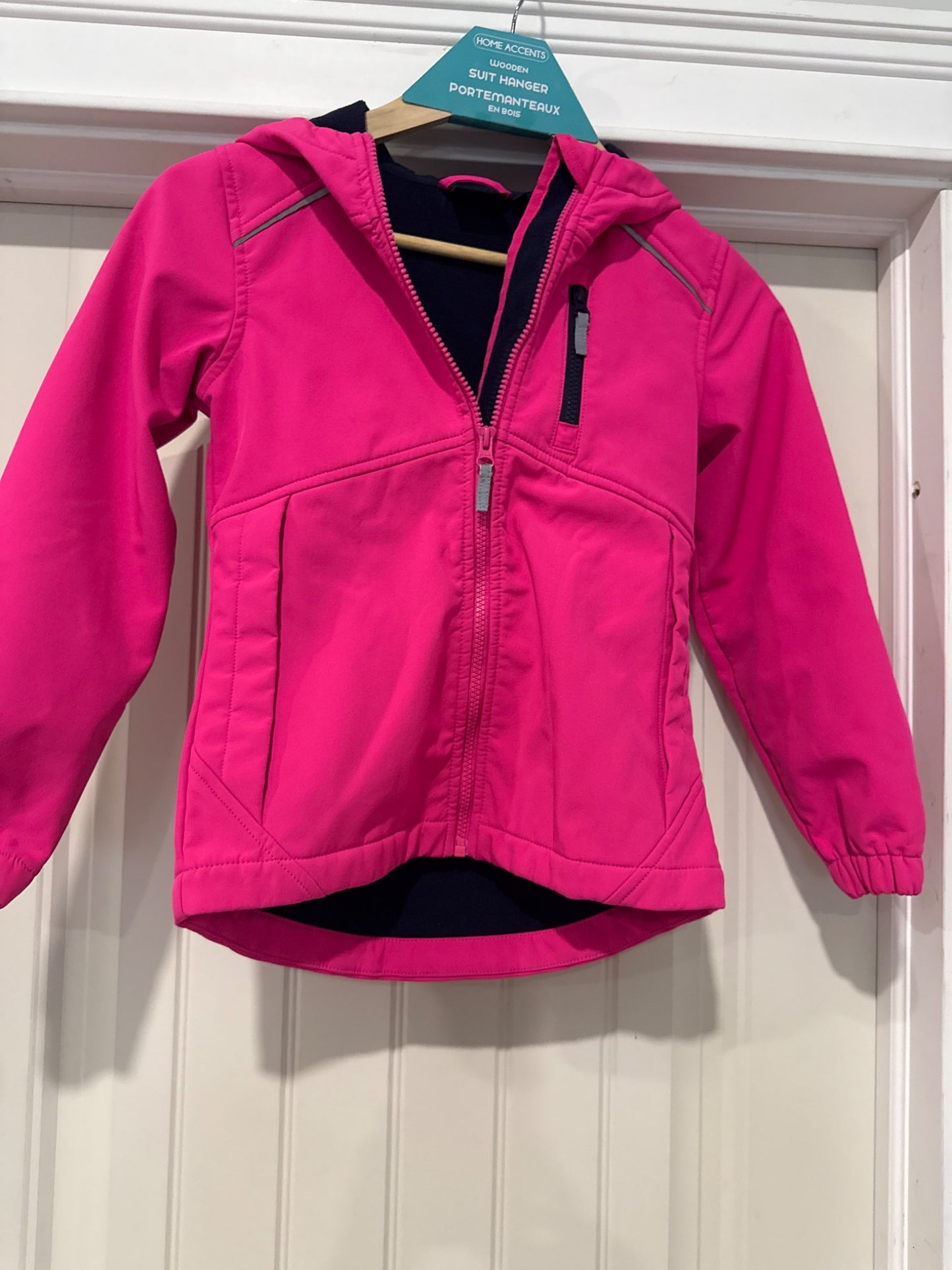 Bright pink George Fall or Spring Girls’ jacket, Kids 7 & 8 (small)