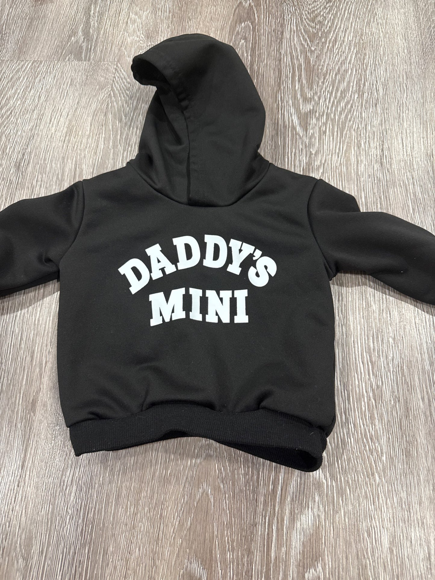 Daddy’s mini black and white hoodie, Kids 18 Month (12-18M)