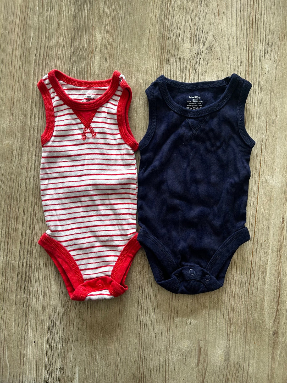 Two ribbed tank top onesies, Kids 3 Month (0-3M)