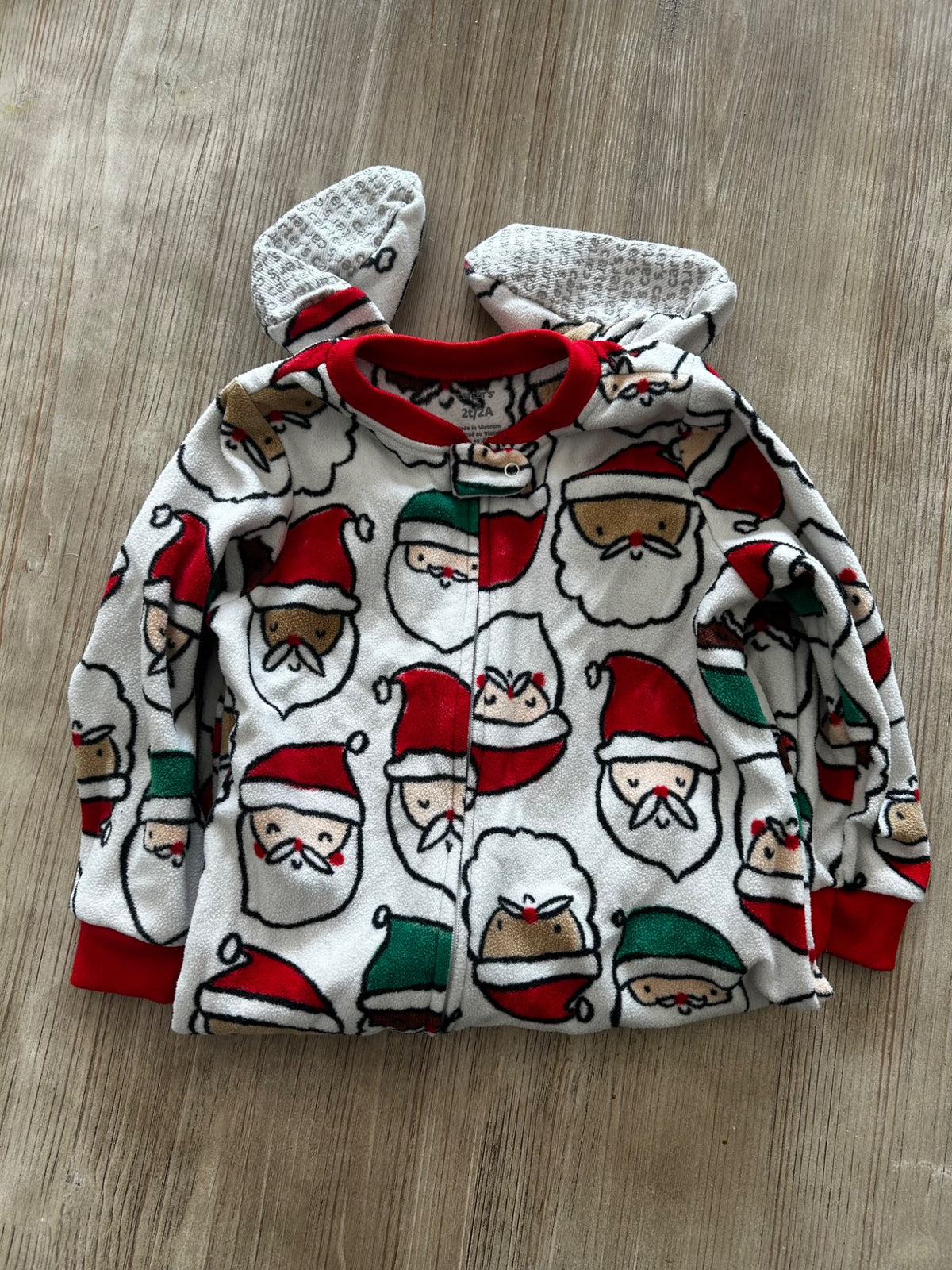 Santa footed fleece pjs , Kids 2T