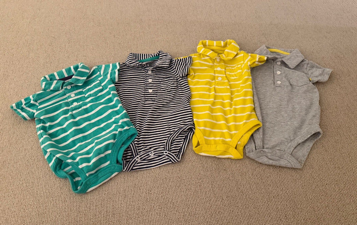Carter short sleeve, collared onesie bundle, Kids 6 Month (3-6M)