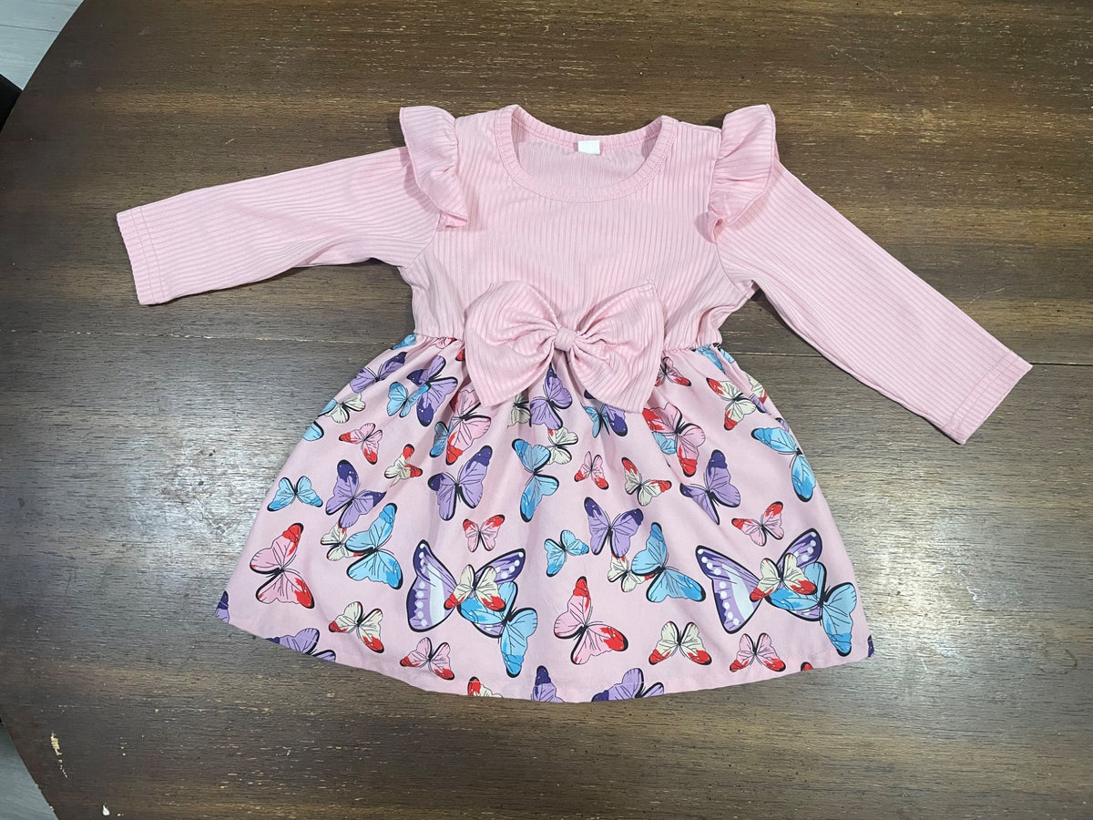 Pink butterfly dress(9-12months), Kids 12 Month (9-12M)