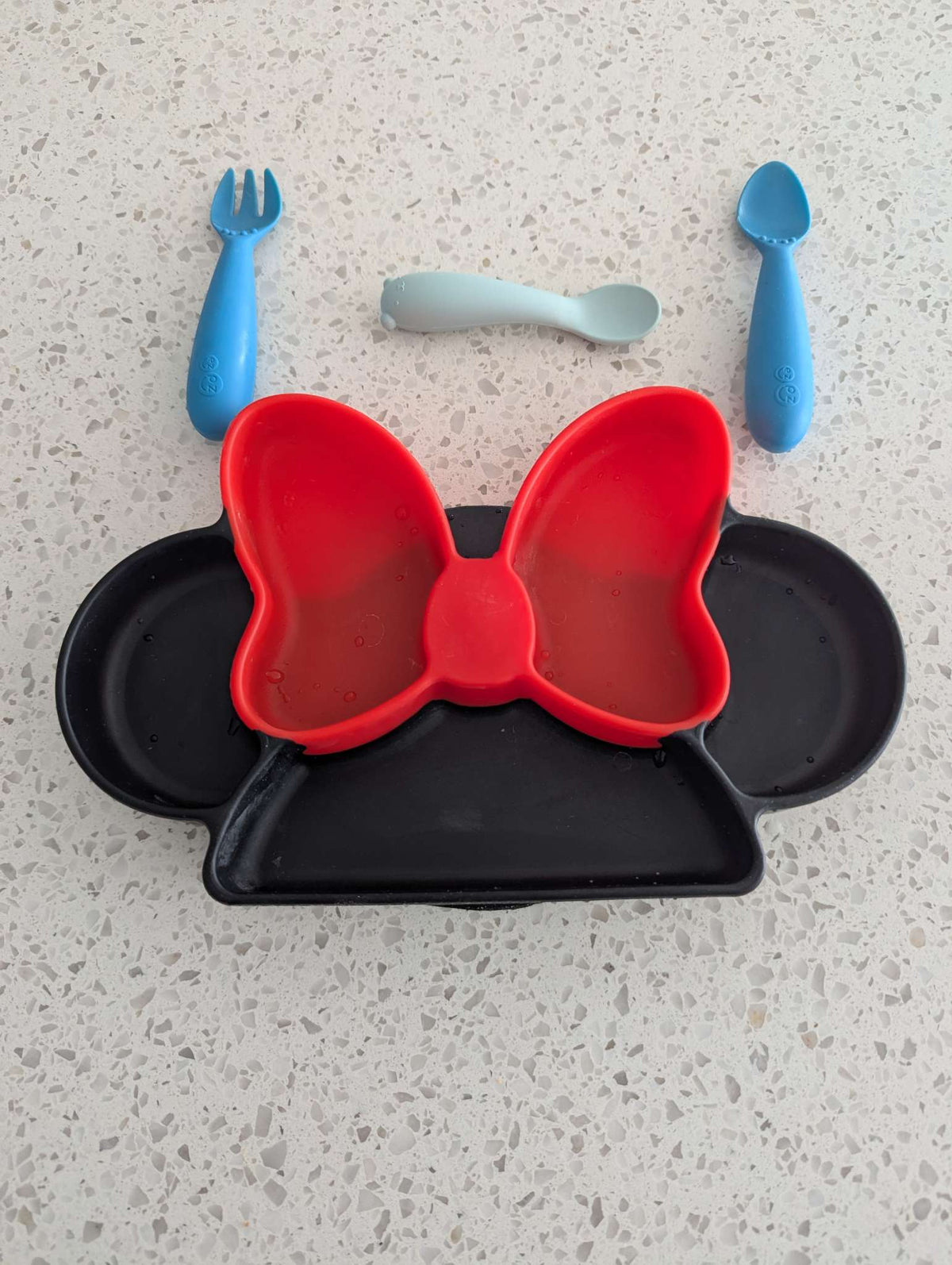 Disney Minnie mouse silicone and ezpz spoons