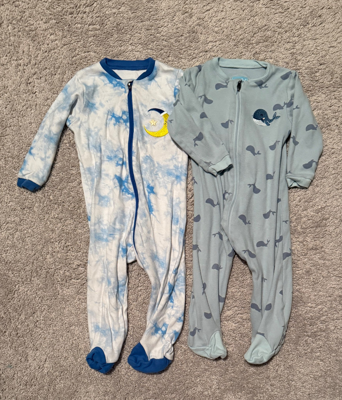 Set of 2 Tuffy Footed Onesies (9 Months), Kids 9 Month (6-9M)