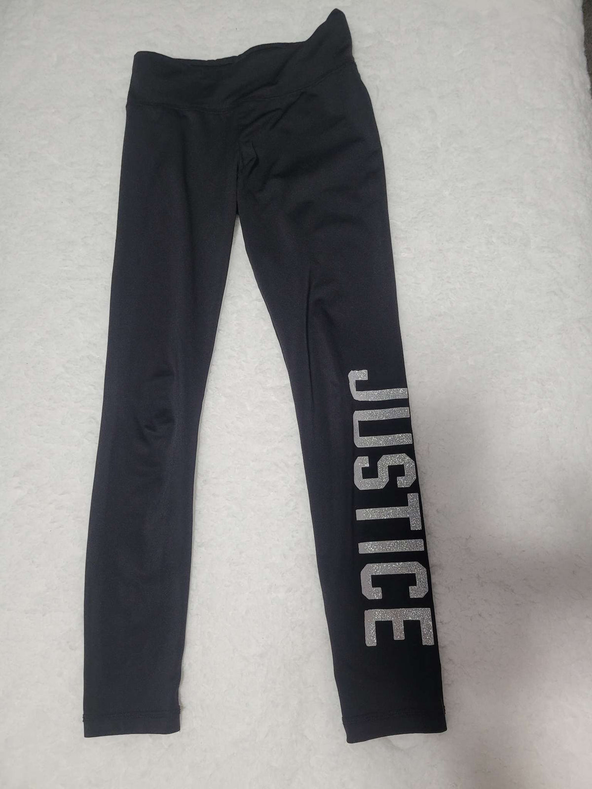 Justice black leggings , Kids 8