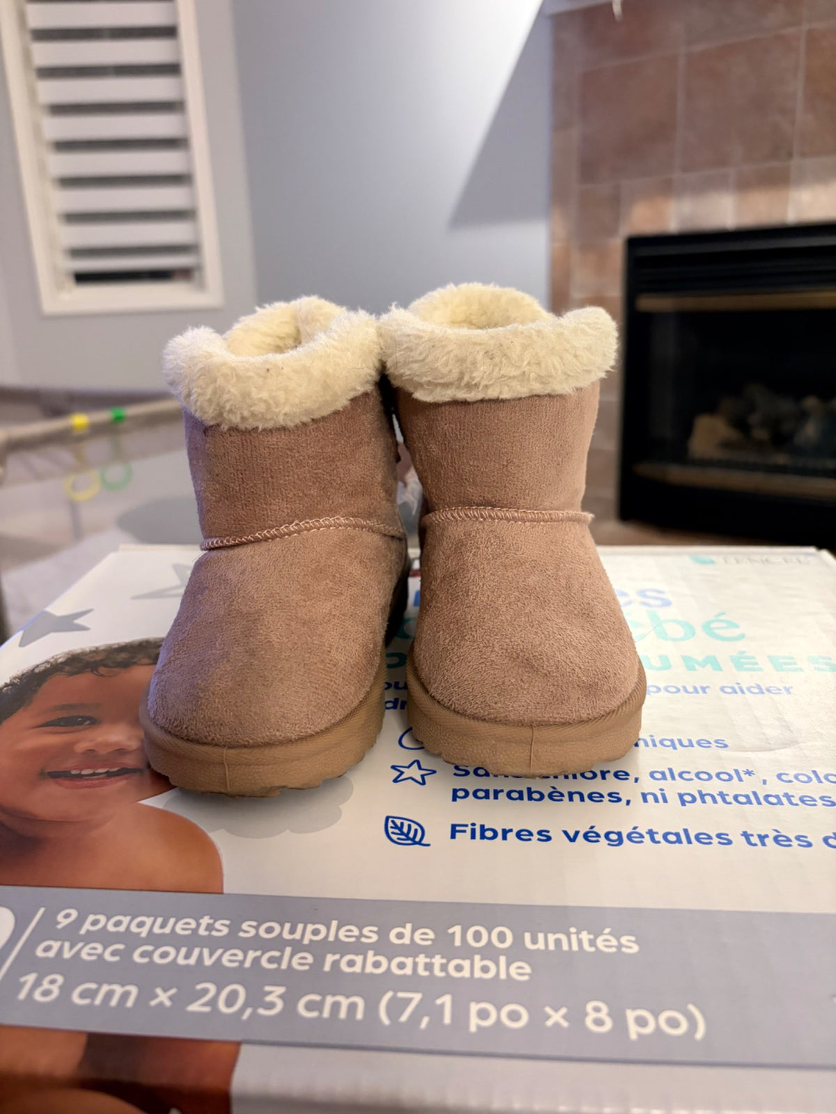 Pink Sherpa lined boots , Shoes 6 (Walkers:12-24 mth)