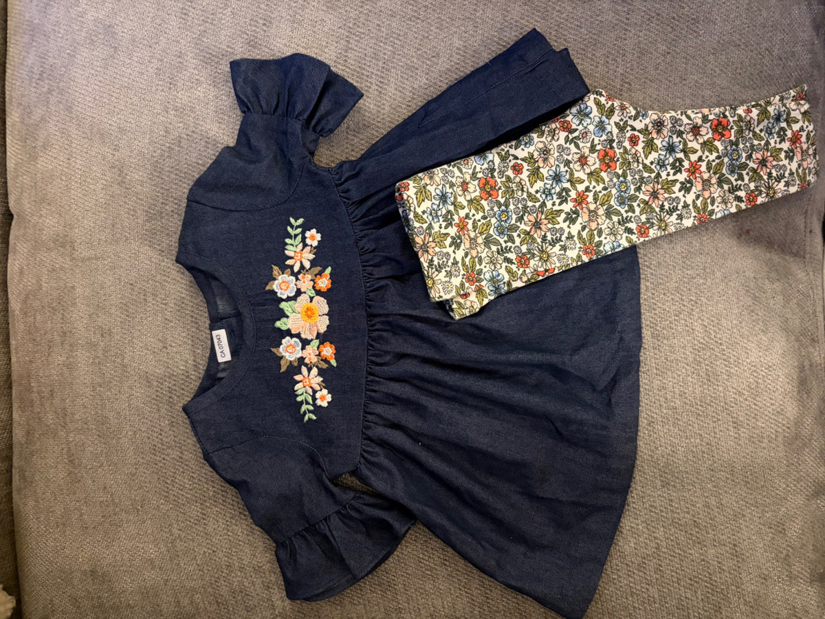Denim Dress and matching pants , Kids 6 Month (3-6M)