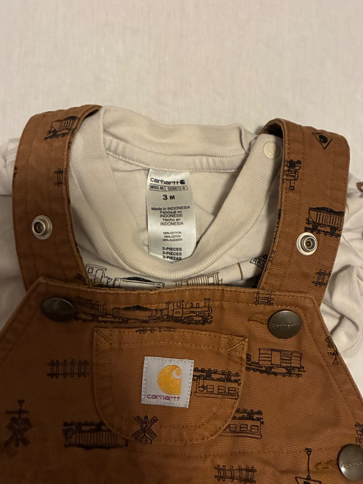 Carhartt Train Overall Outfit, Kids 3 Month (0-3M)