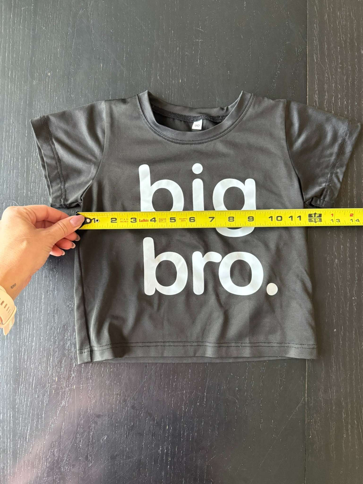 "big. bro." Black Graphic T-Shirt - Size 2T (90 cm) (#82), Kids 2T