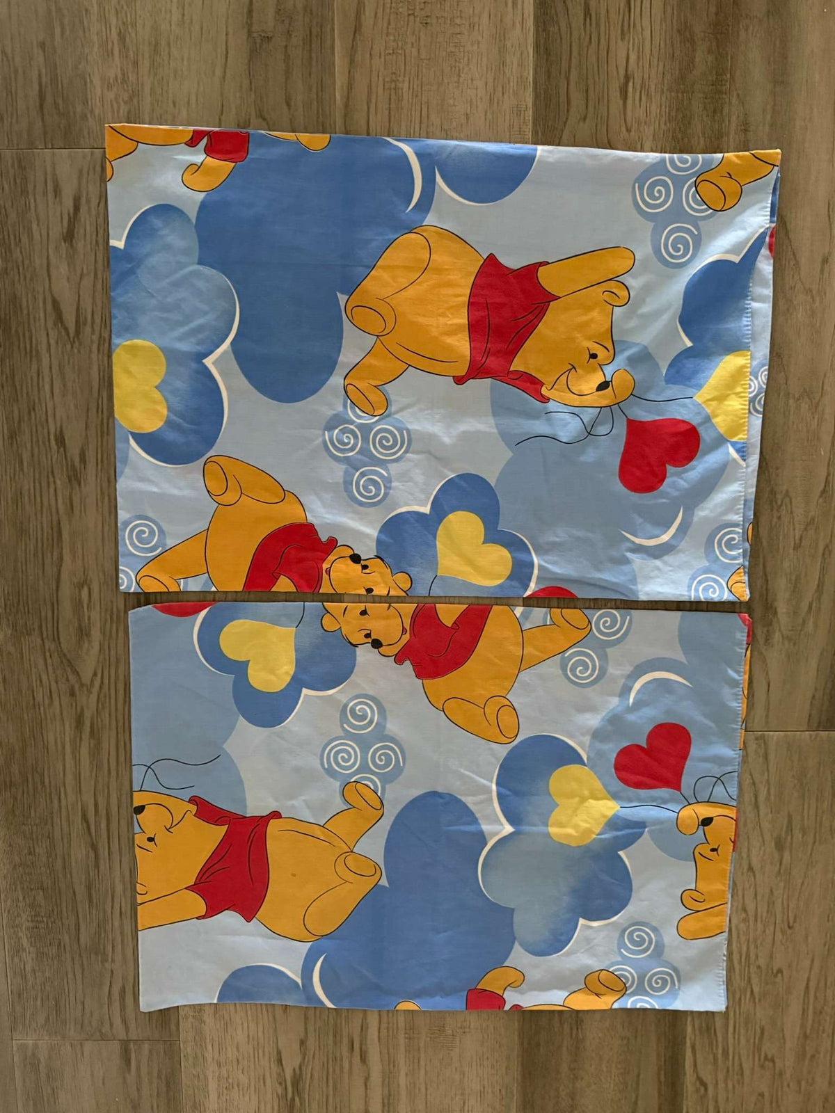 Disney Winnie the Pooh Pillowcases - Set of 2 - Blue with Hearts & Clouds (5)