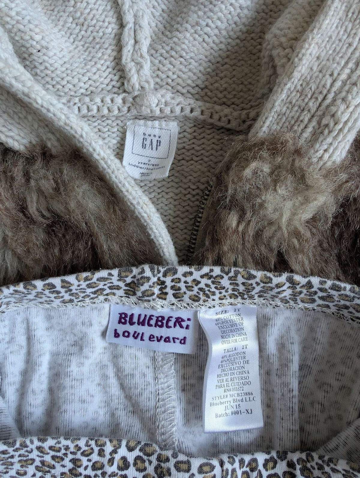 Toddler Girl Faux Fur Vest, Animal Print / Deer leggings, Alpaca Zipper Cardigan bundle, 18M + 24M, Kids 24 Month (18-24M)